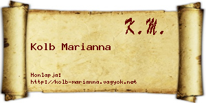 Kolb Marianna névjegykártya